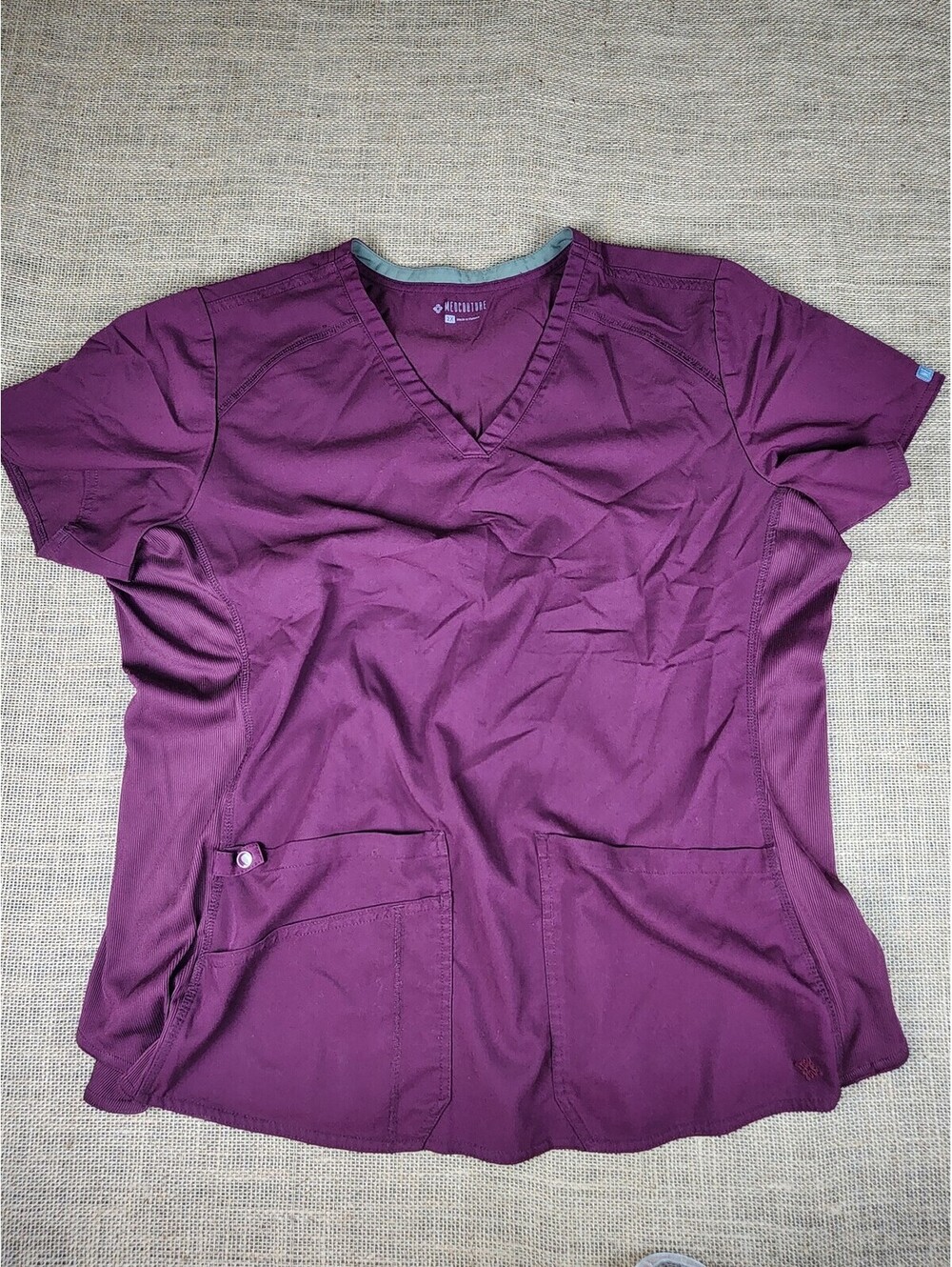 Med Couture Women's Medical Scrub Top Burgundy Size 2x
